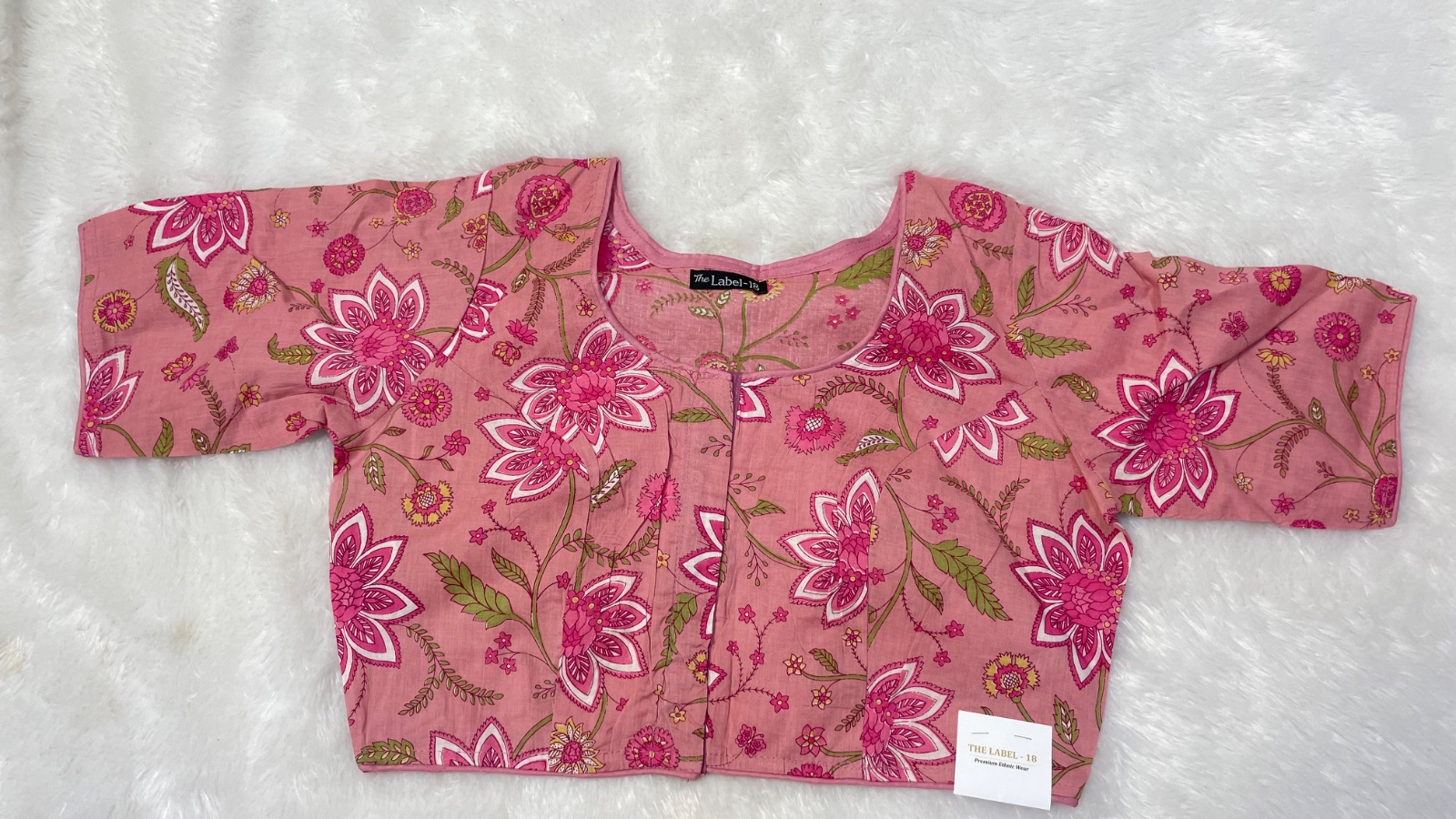 Cotton blouse without lining in Baby Pink