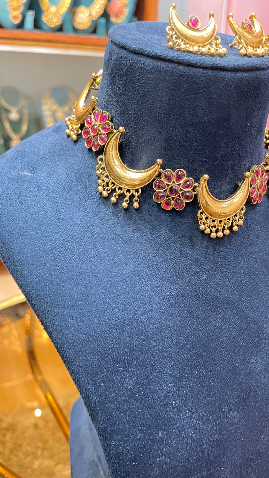 Moon pattern necklace angle 2