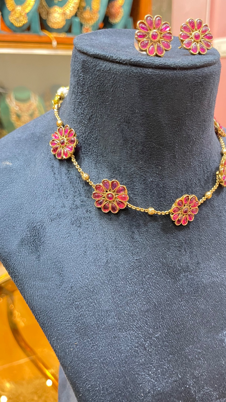 pink stones with flower design angle 2