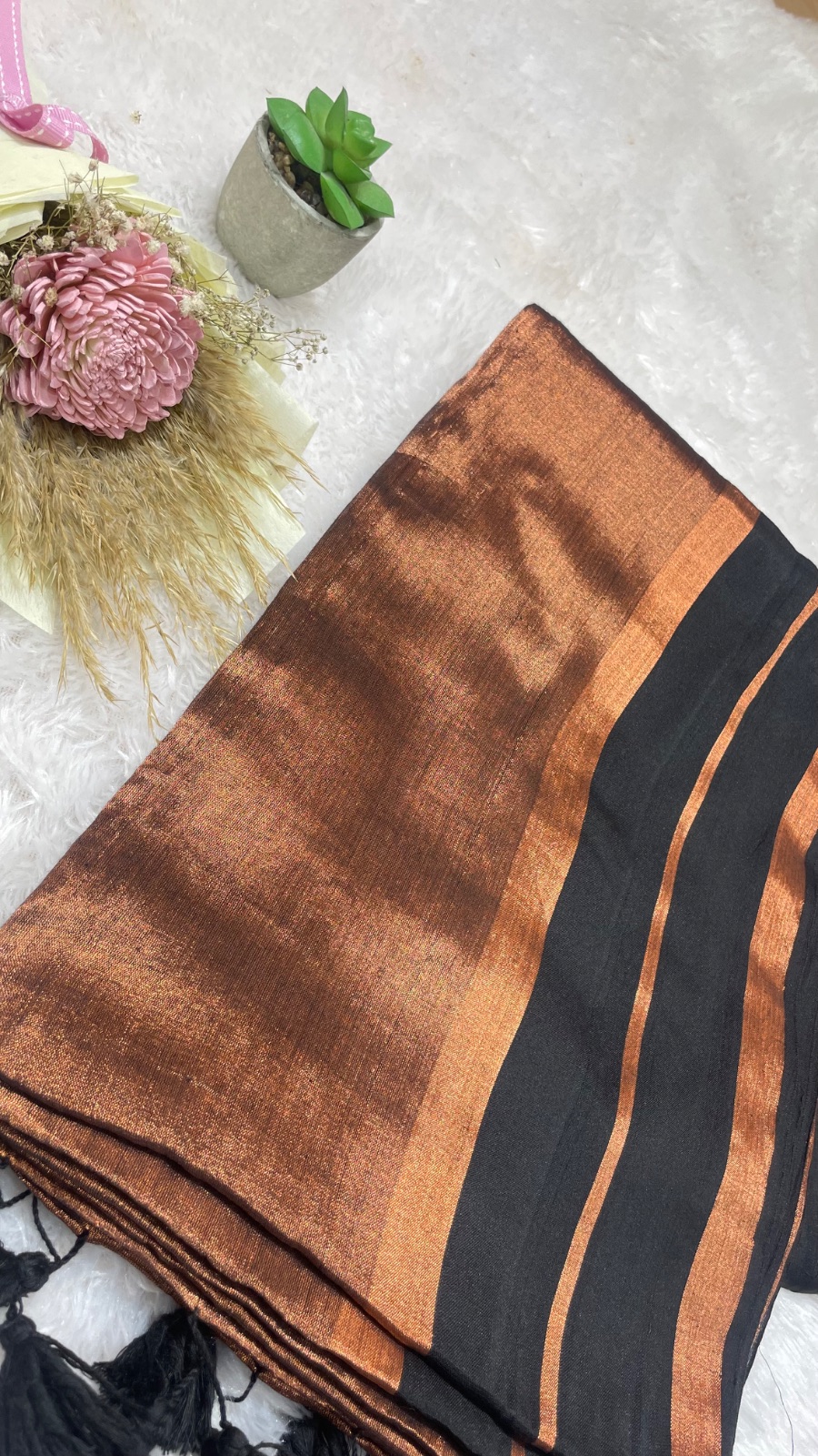 Blackish with gold saree angle 2