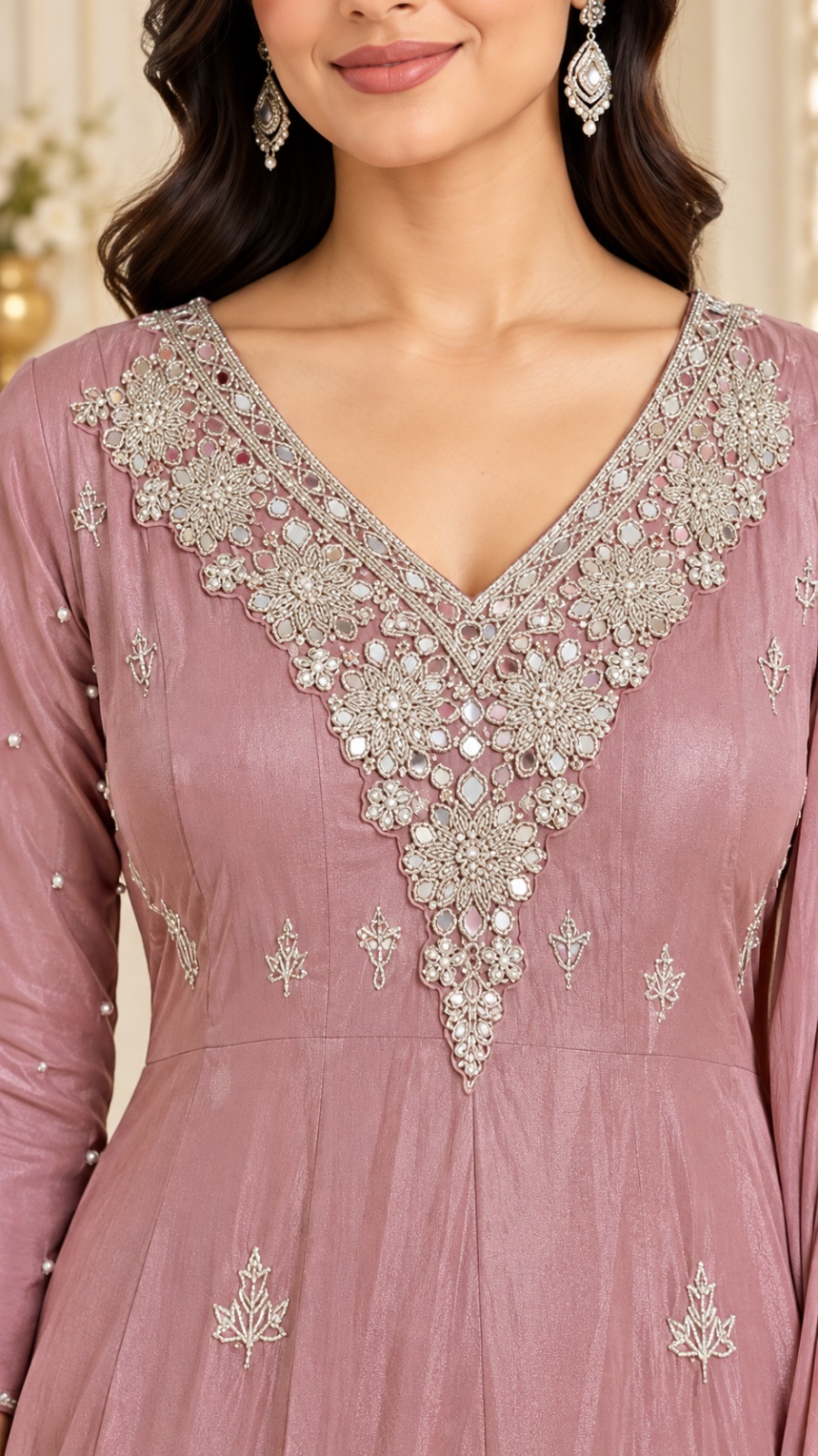 Onion pink party wear angle 5