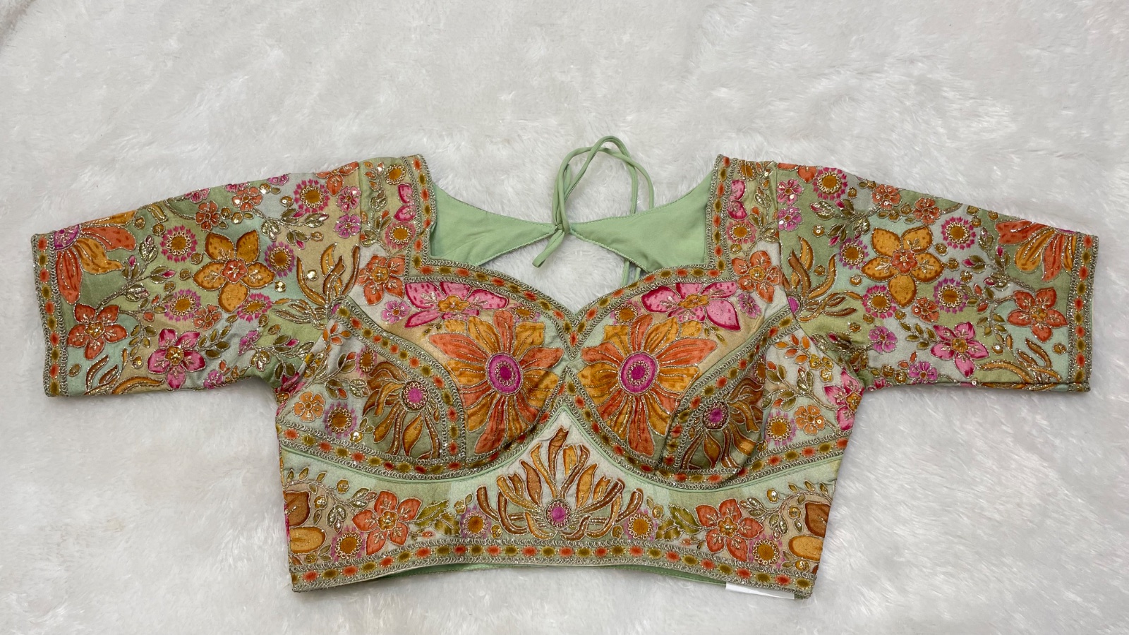 Floral blouse in Turquoise