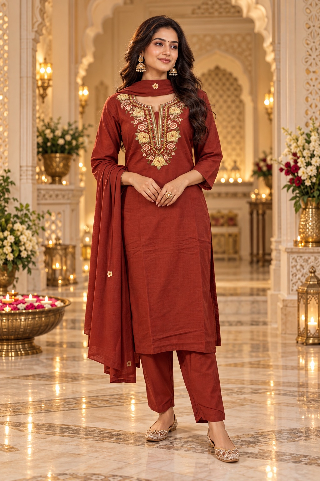Rust Orange kurti set