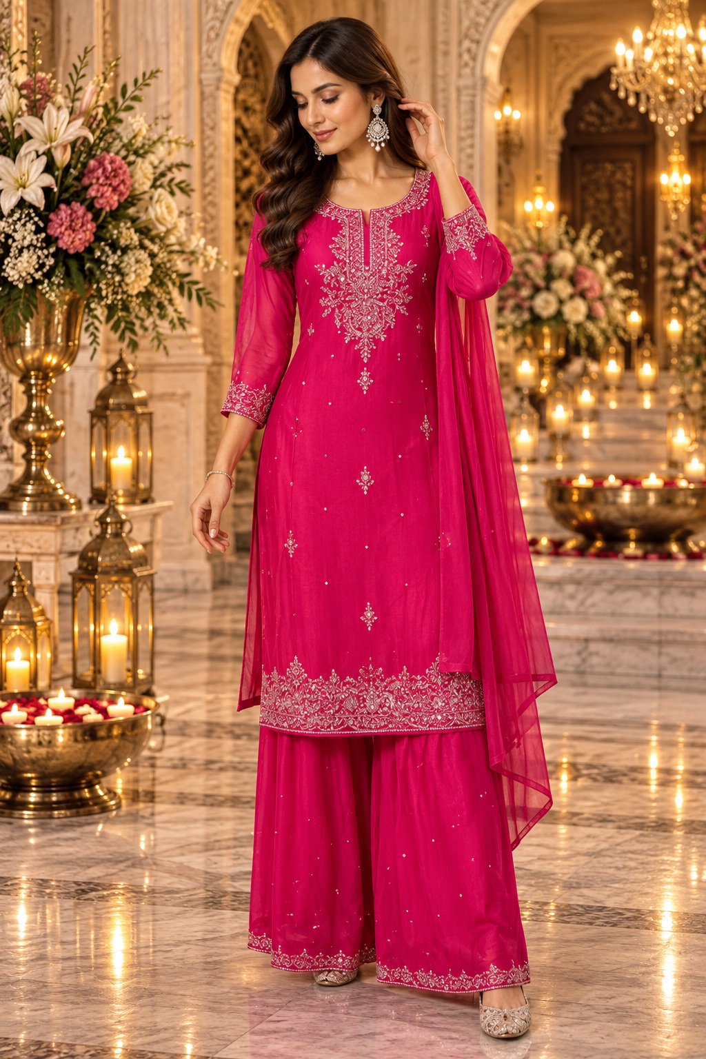 Pink kurti set