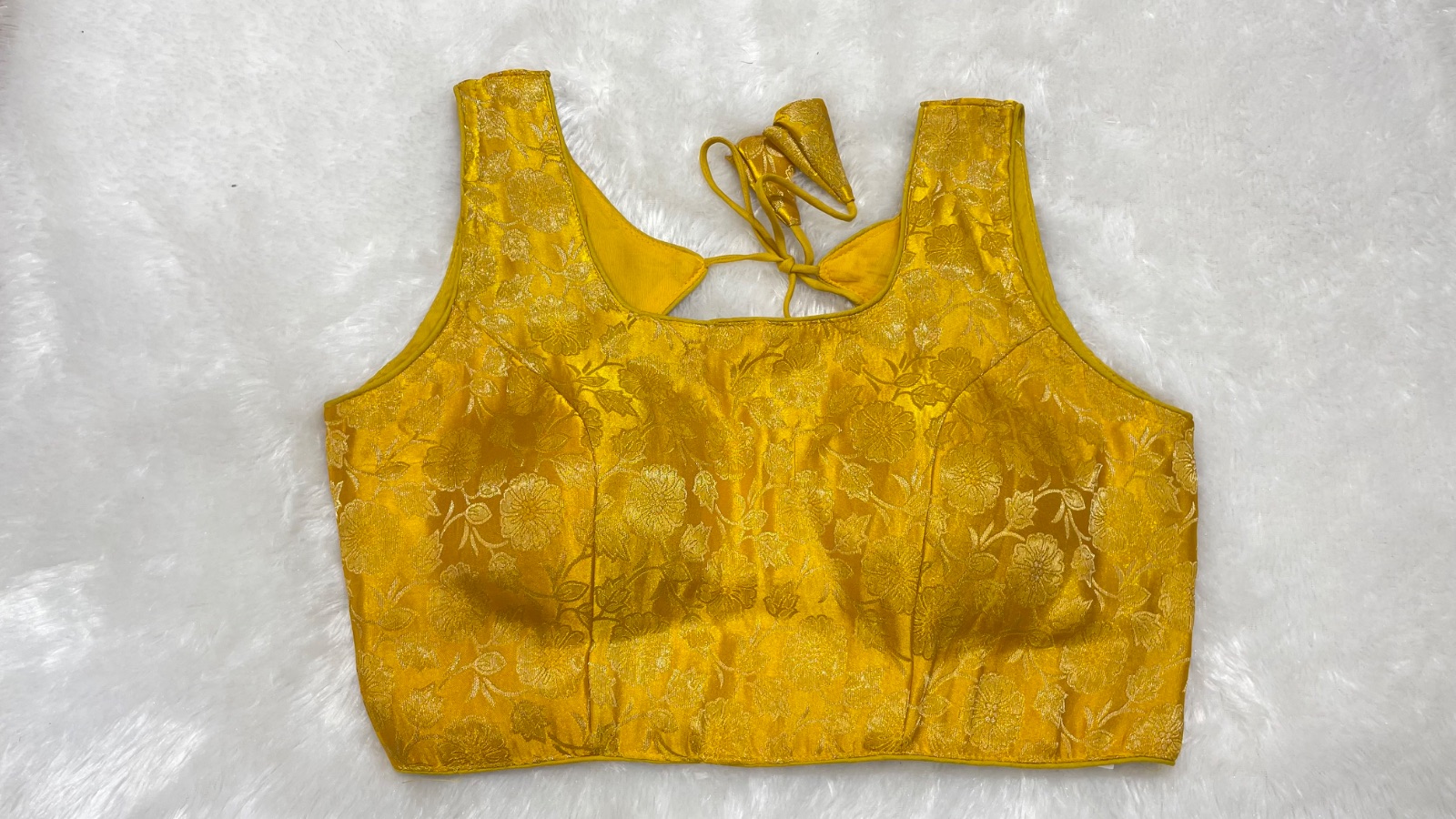 Brocade blouse in Lemon Yellow