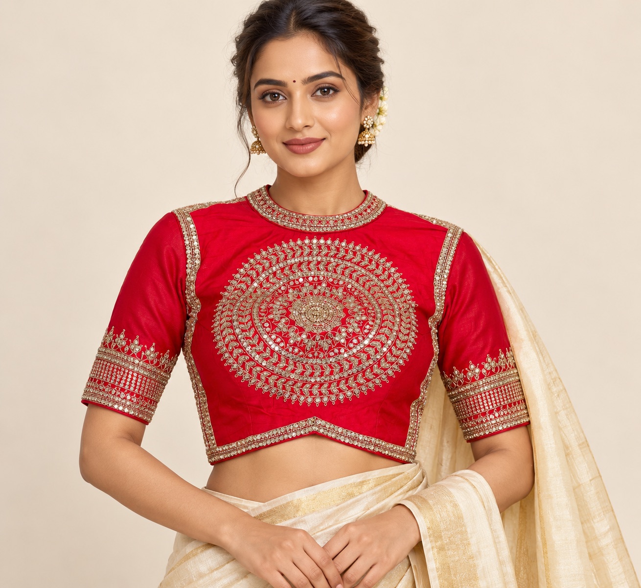 Jhanvi Kapoor blouse in Scarlet