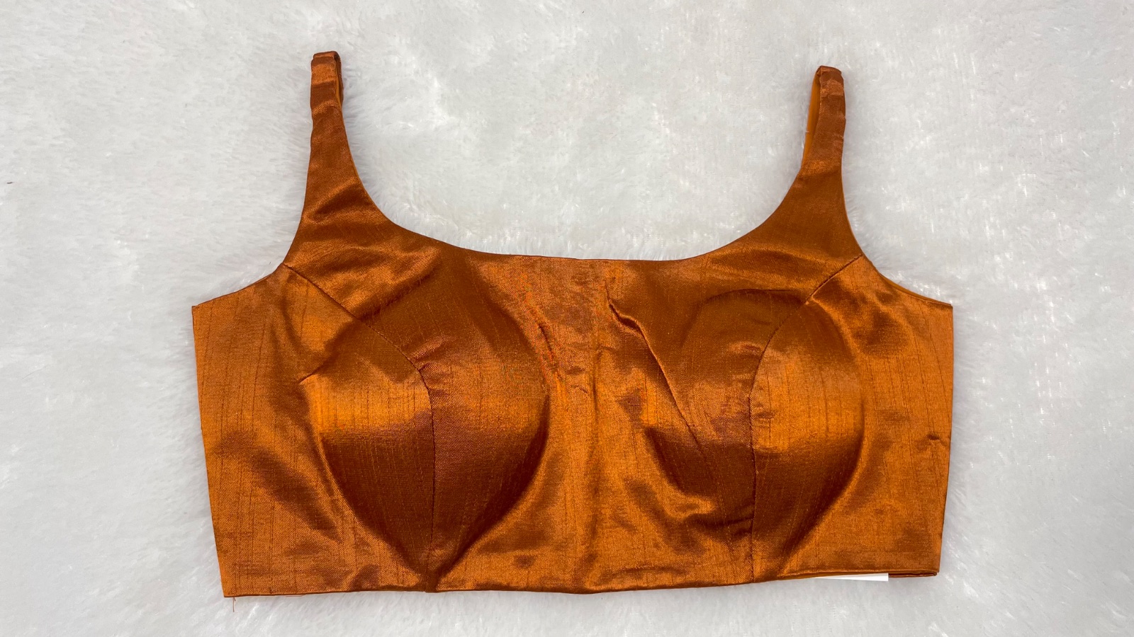 Plain sleeveless blouse in Burnt Orange