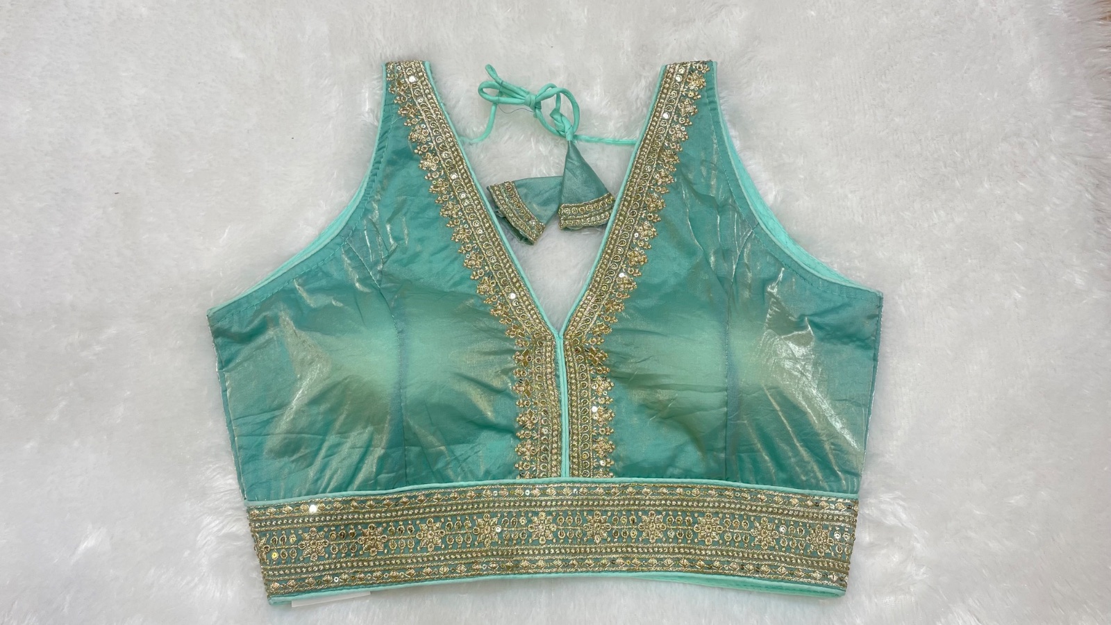 V Neck blouse in Turquoise