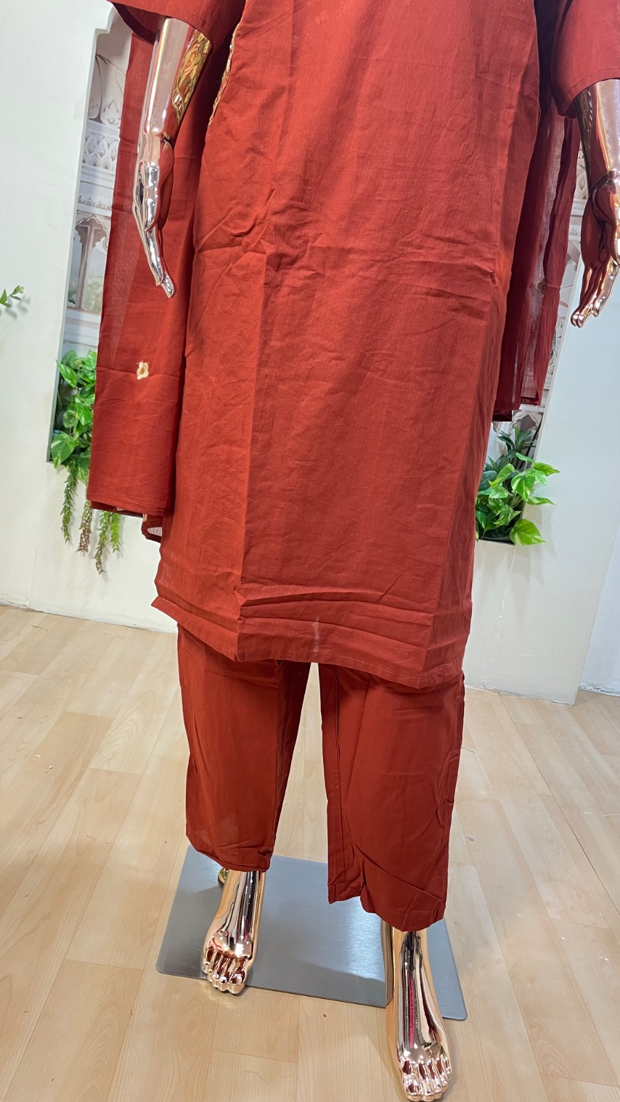 Rust Orange kurti set angle 5