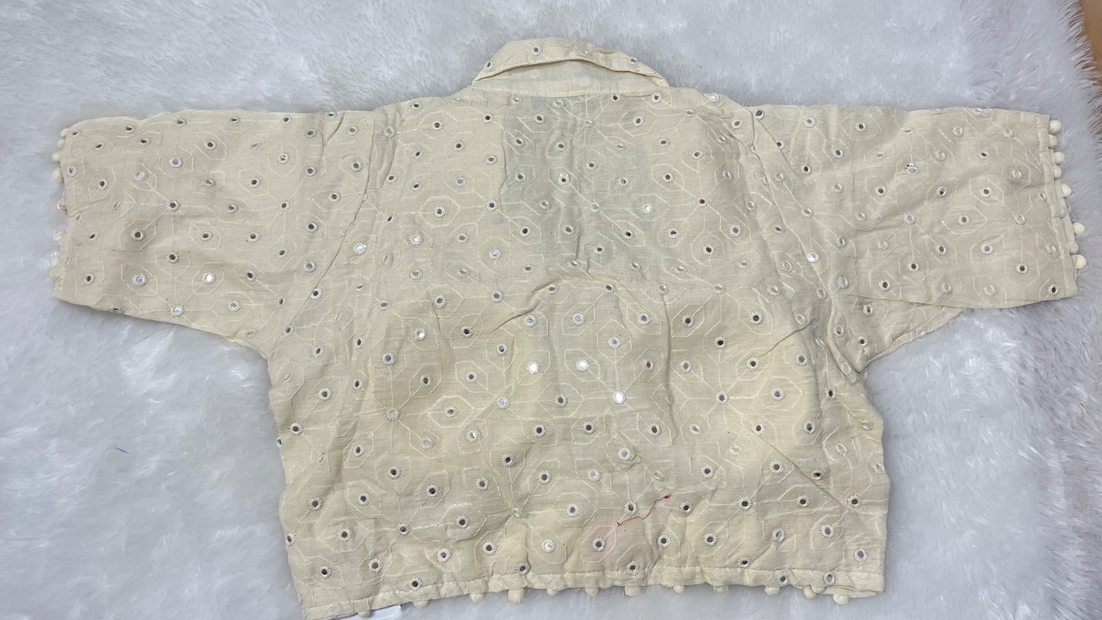 Cotton blouse with minute embroidery angle 2