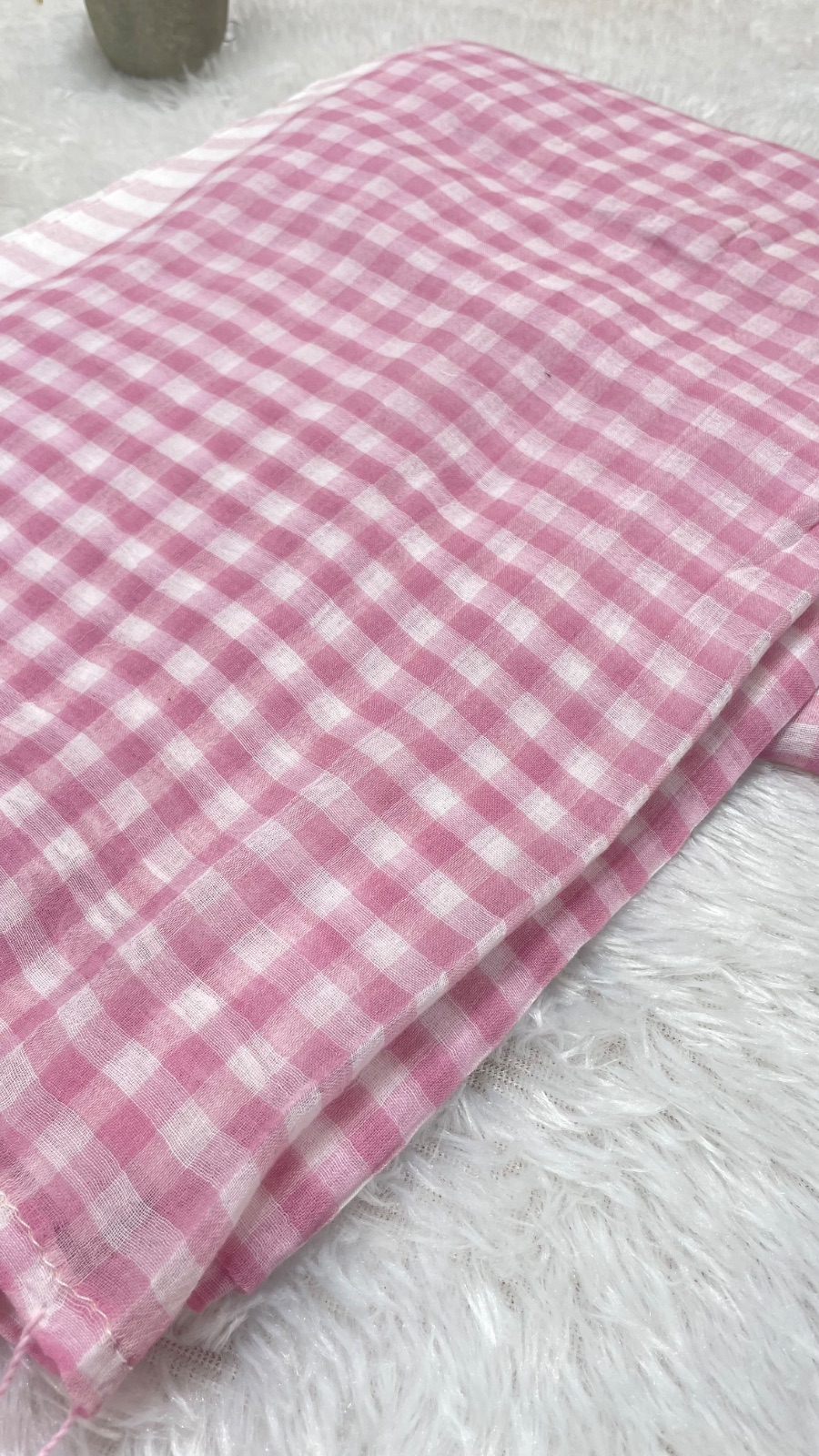 Checked cotton saree angle 4