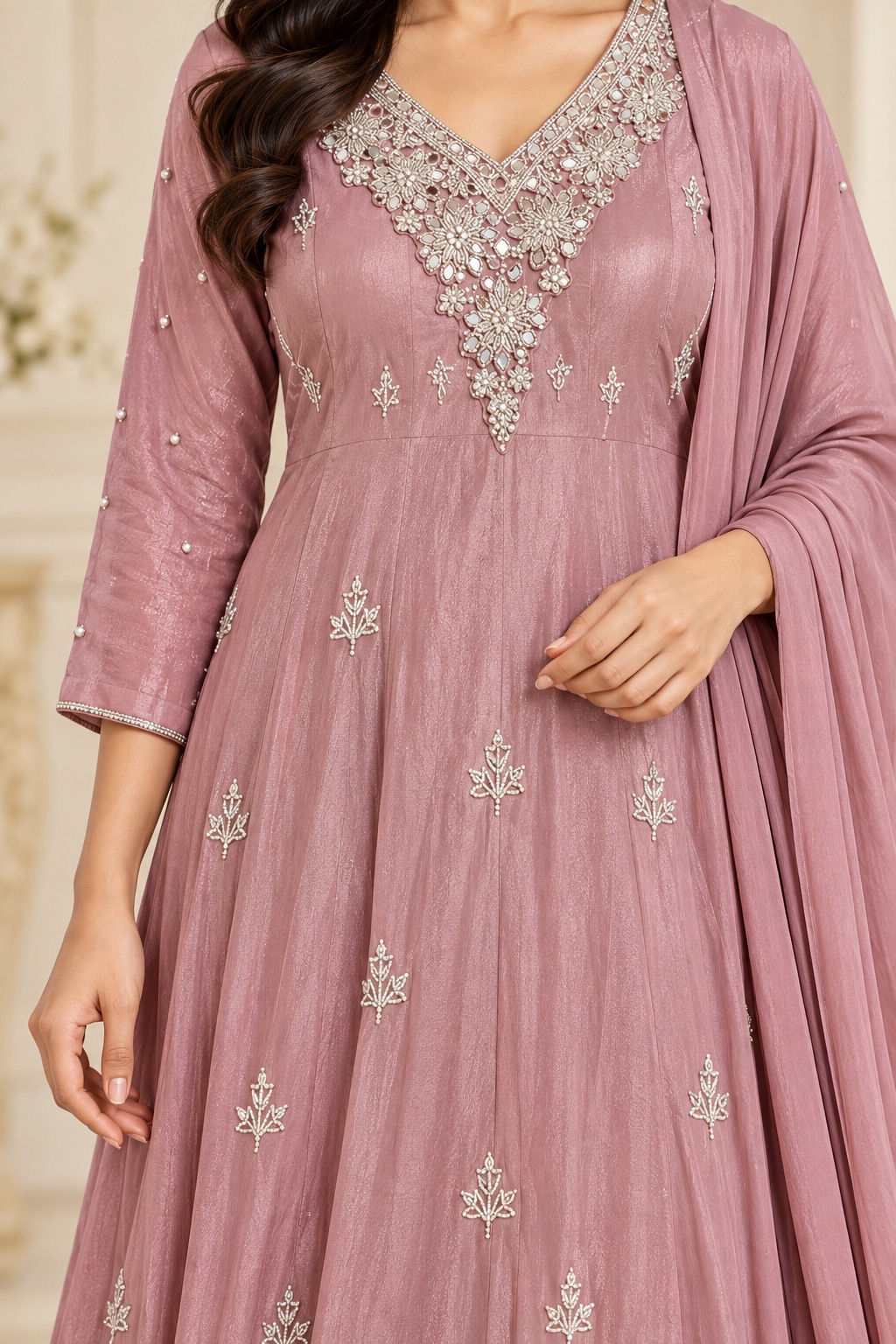Onion pink party wear angle 2